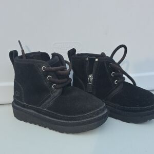 UGG Kids Black Suede Boots